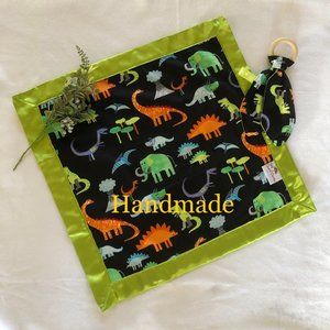 New Lovey Baby Security Blanket - Satin Back and Binding - Bonus Teether NEW